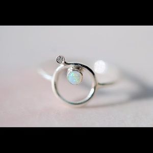 Sofia Zakia Orbitus Opal Silver Ring